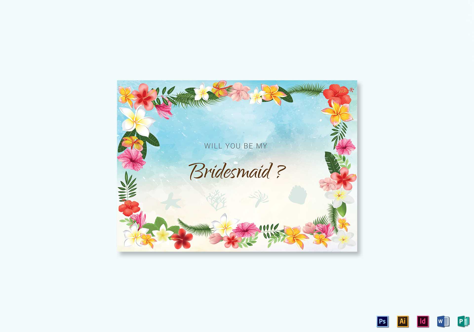 Beach Will You Be My Bridesmaid Card Template With Will You Be My Bridesmaid Card Template