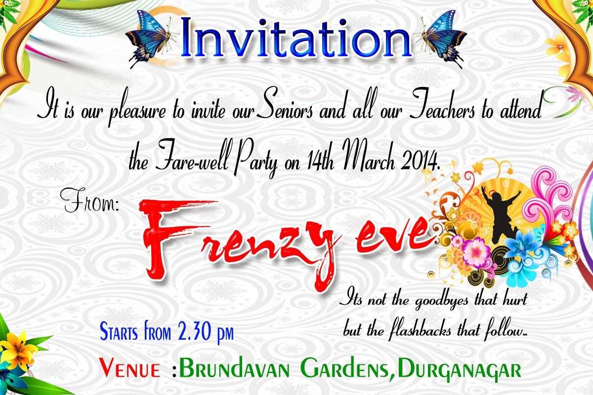 Beautiful Surprise Party Invitation Template Accordingly Pertaining To Farewell Card Template Word