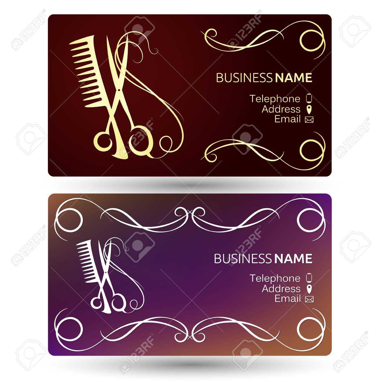 Beauty Salon And Hairdresser Business Card Template Vector In Hairdresser Business Card Templates Free