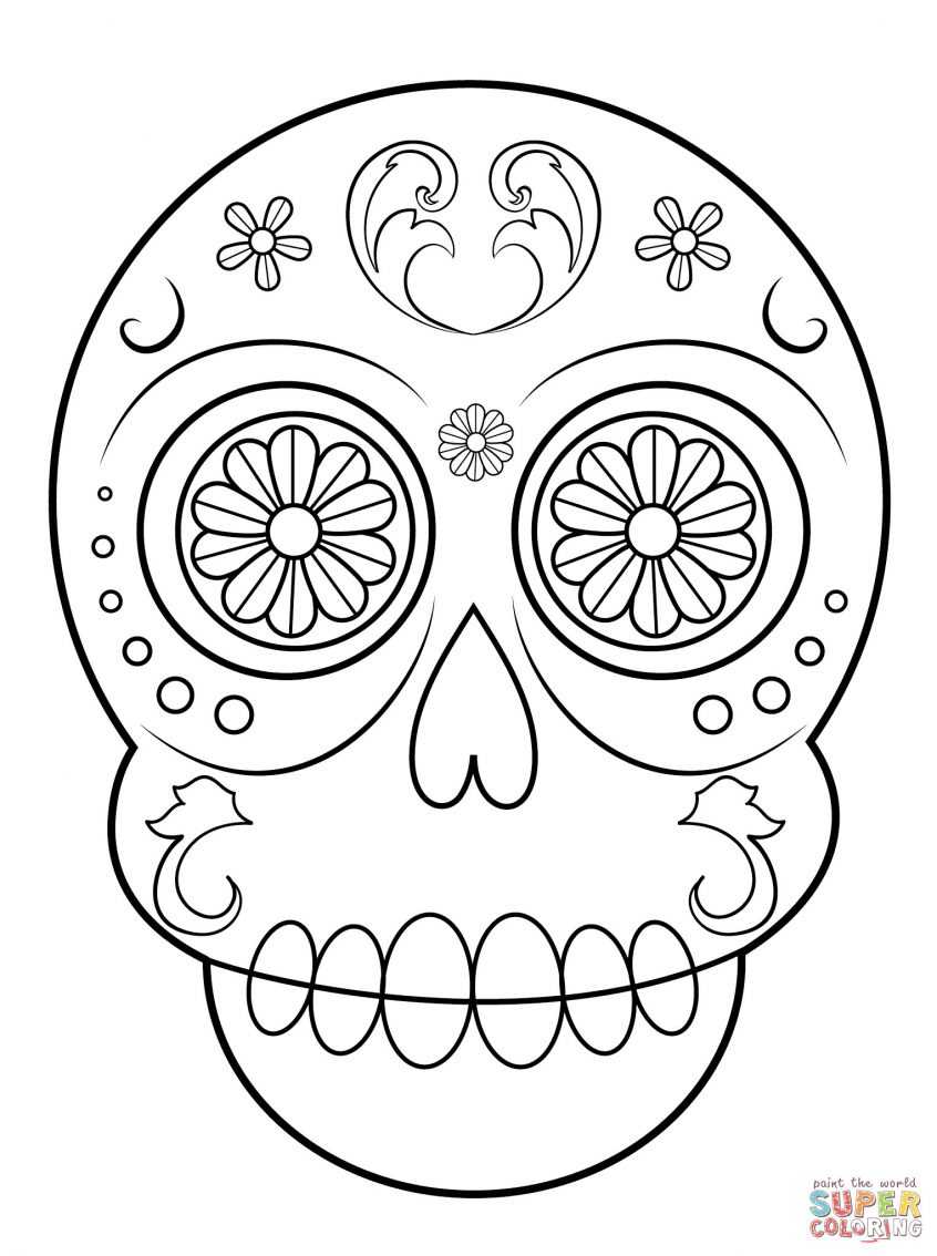 Best Coloring: Skull Coloring Pages For Adults Fresh Sugar Within Blank Sugar Skull Template