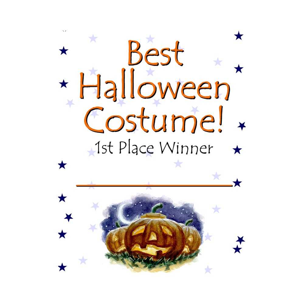 Best Halloween Costume Certificate Award Intended For Halloween Costume Certificate Template