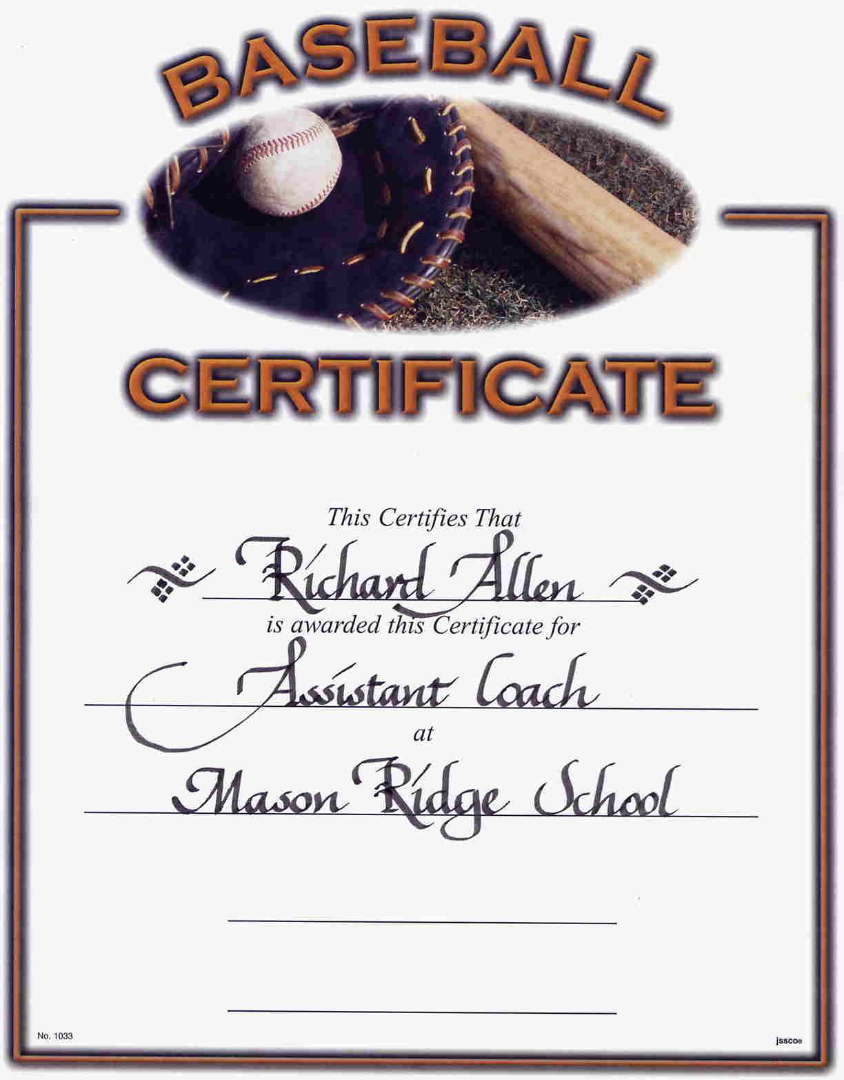 Best Photos Of Baseball Participation Certificate Templates Intended For Free Softball Certificate Templates