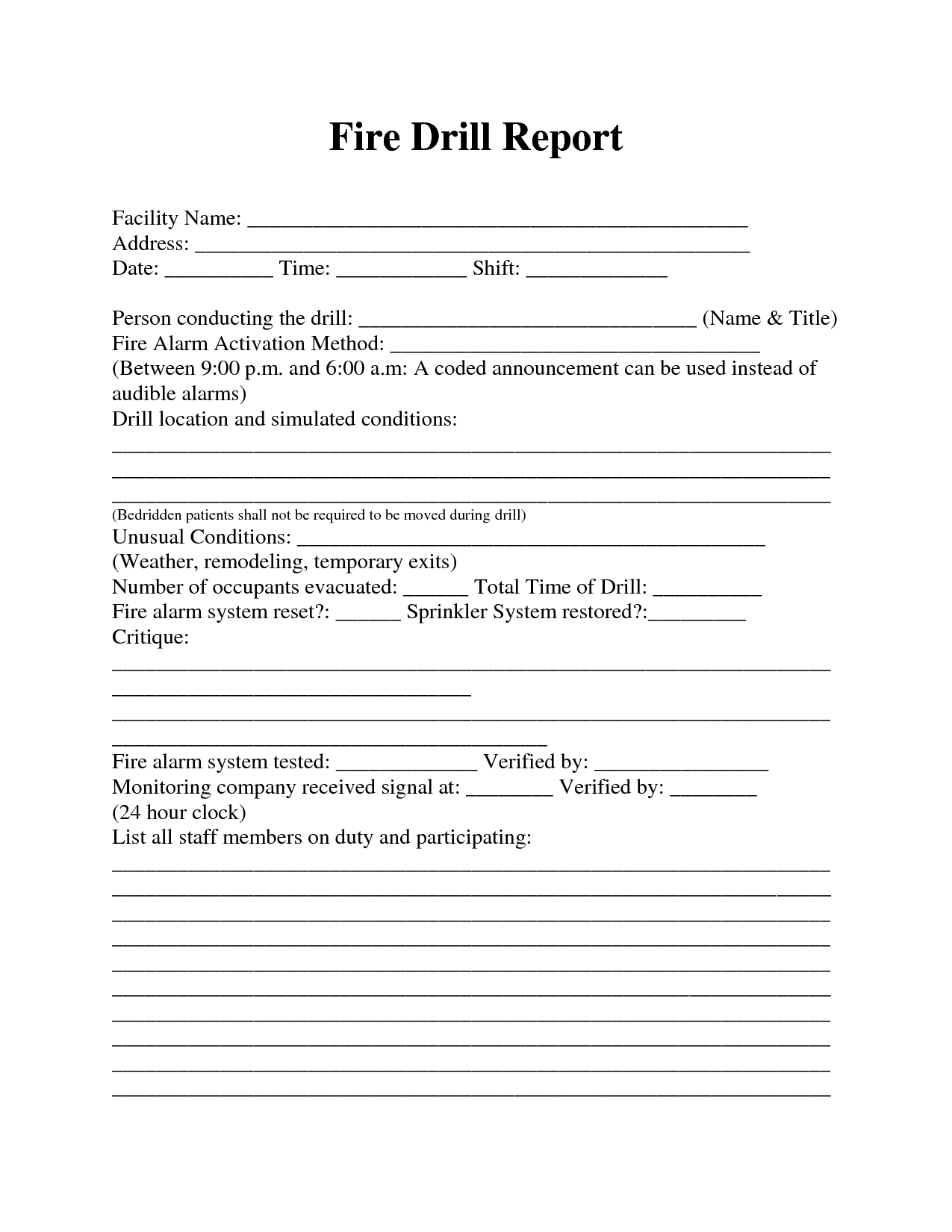 Best Photos Of Evacuation Report Form – Fire Evacuation Throughout Fire Evacuation Drill Report Template