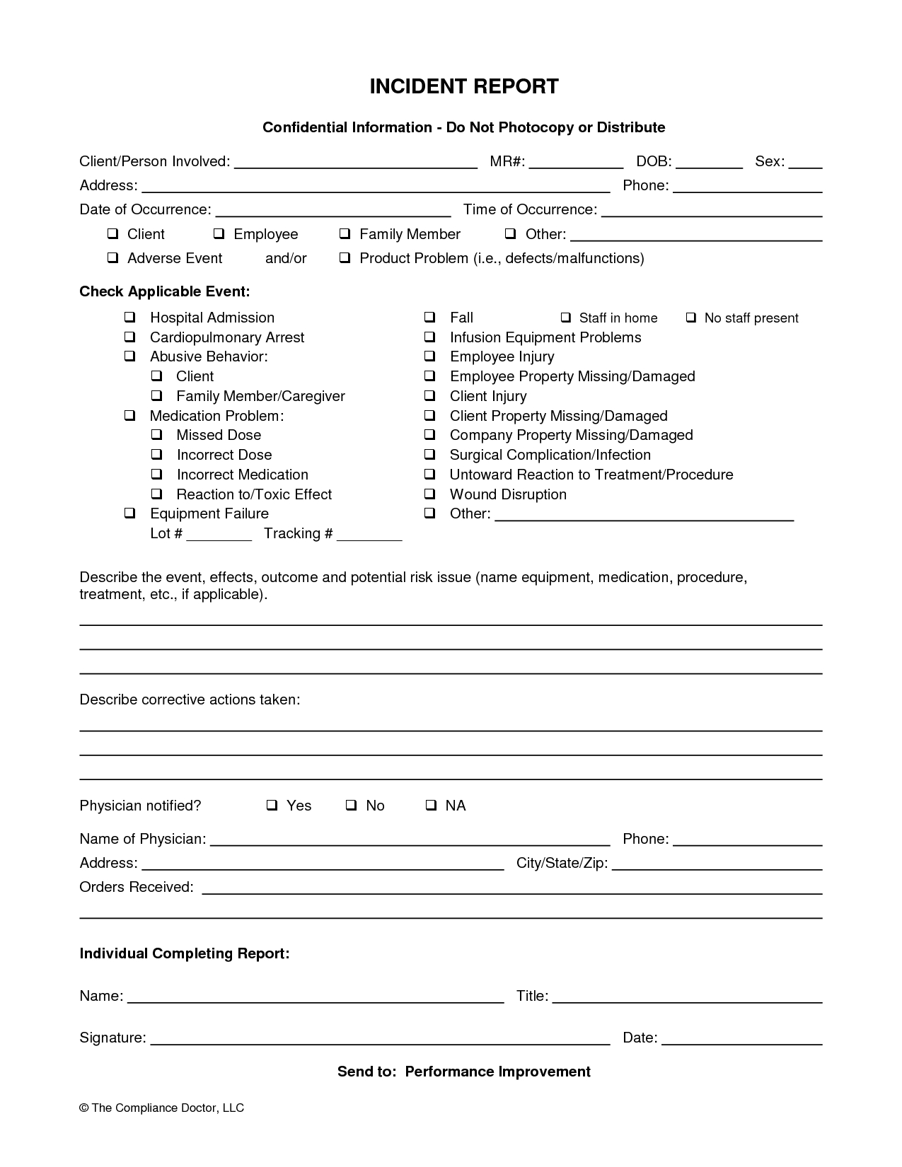 Best Photos Of Health Care Forms Templates – Mental Health Inside Medication Incident Report Form Template
