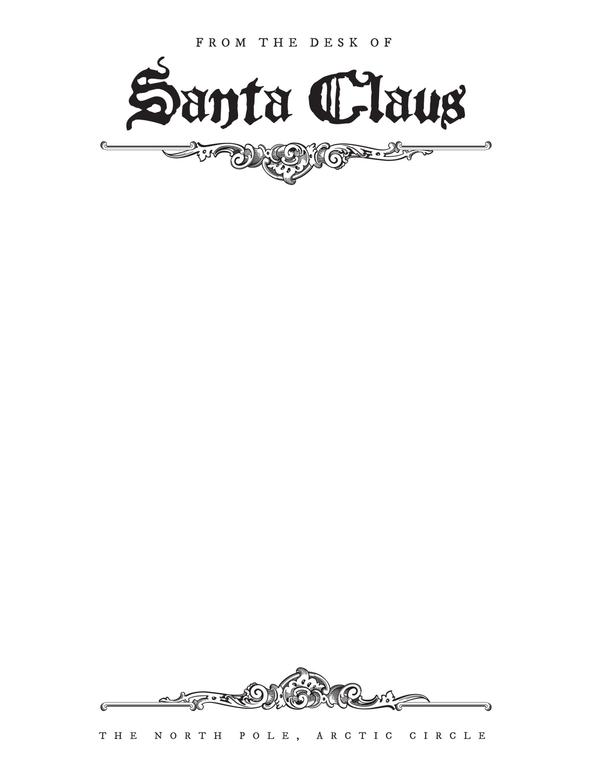 Best Photos Of Letter From Santa Stationary Template – Blank Regarding Blank Letter From Santa Template
