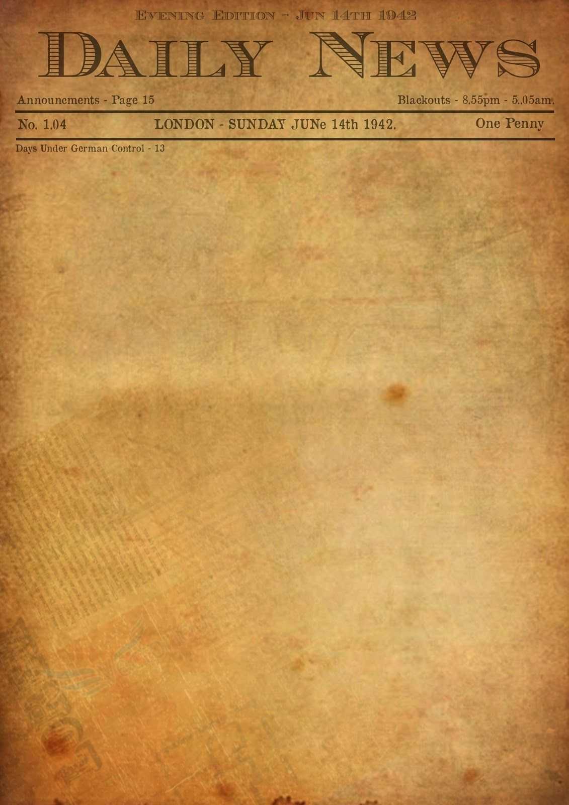 Best Photos Of Old Newspaper Template - Editable Old Regarding Old Blank Newspaper Template