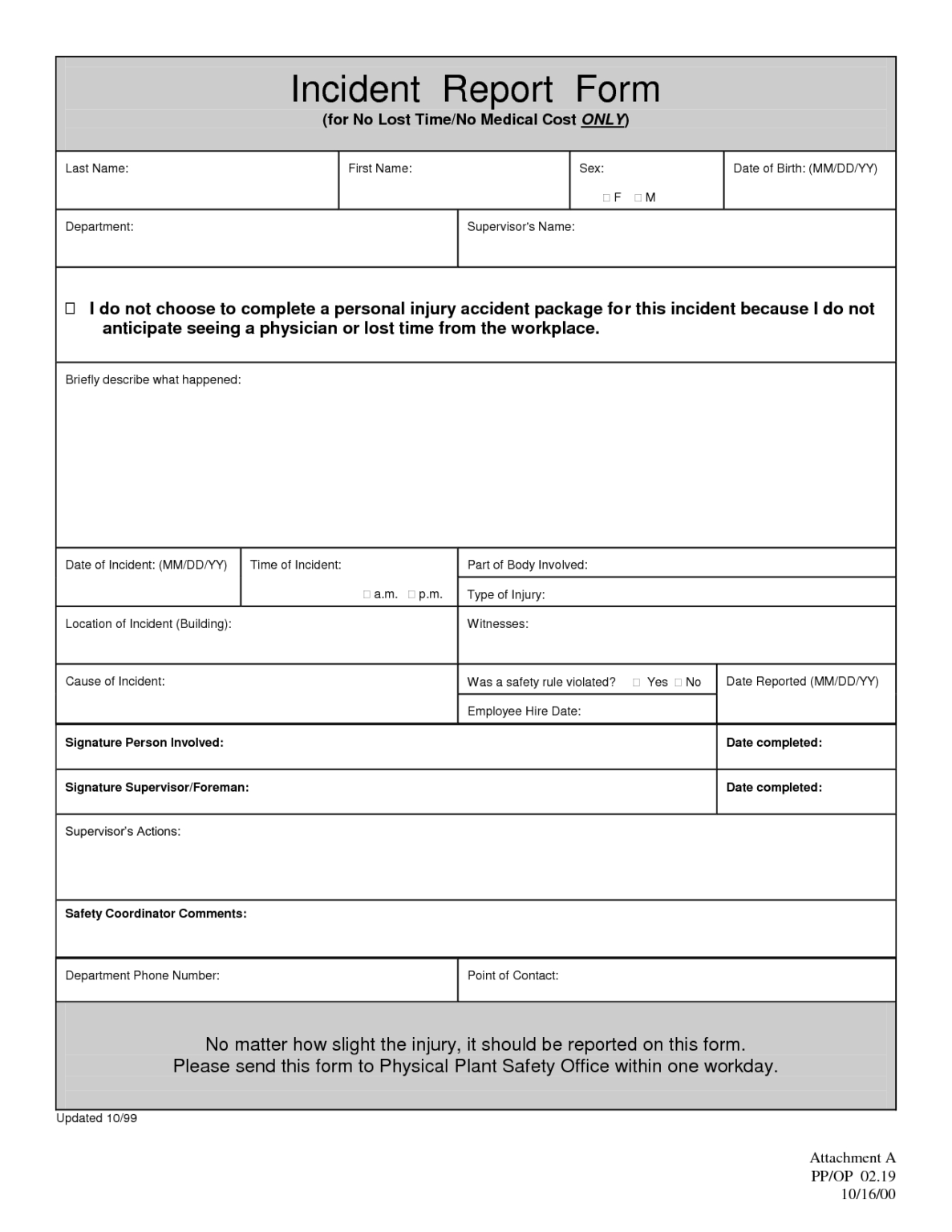 Customer Incident Report Form Template – Douglasbaseball.com