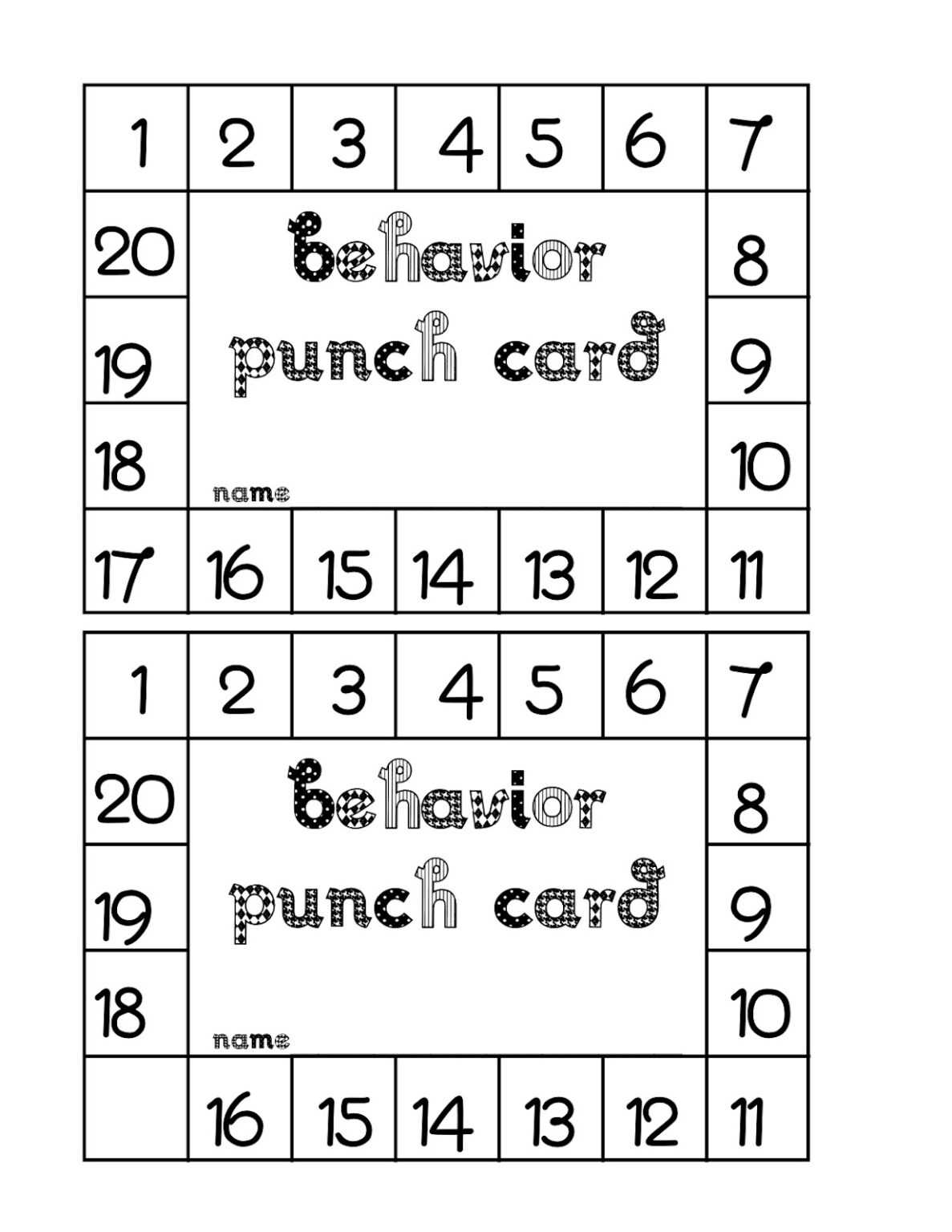 microsoft word templates punch card