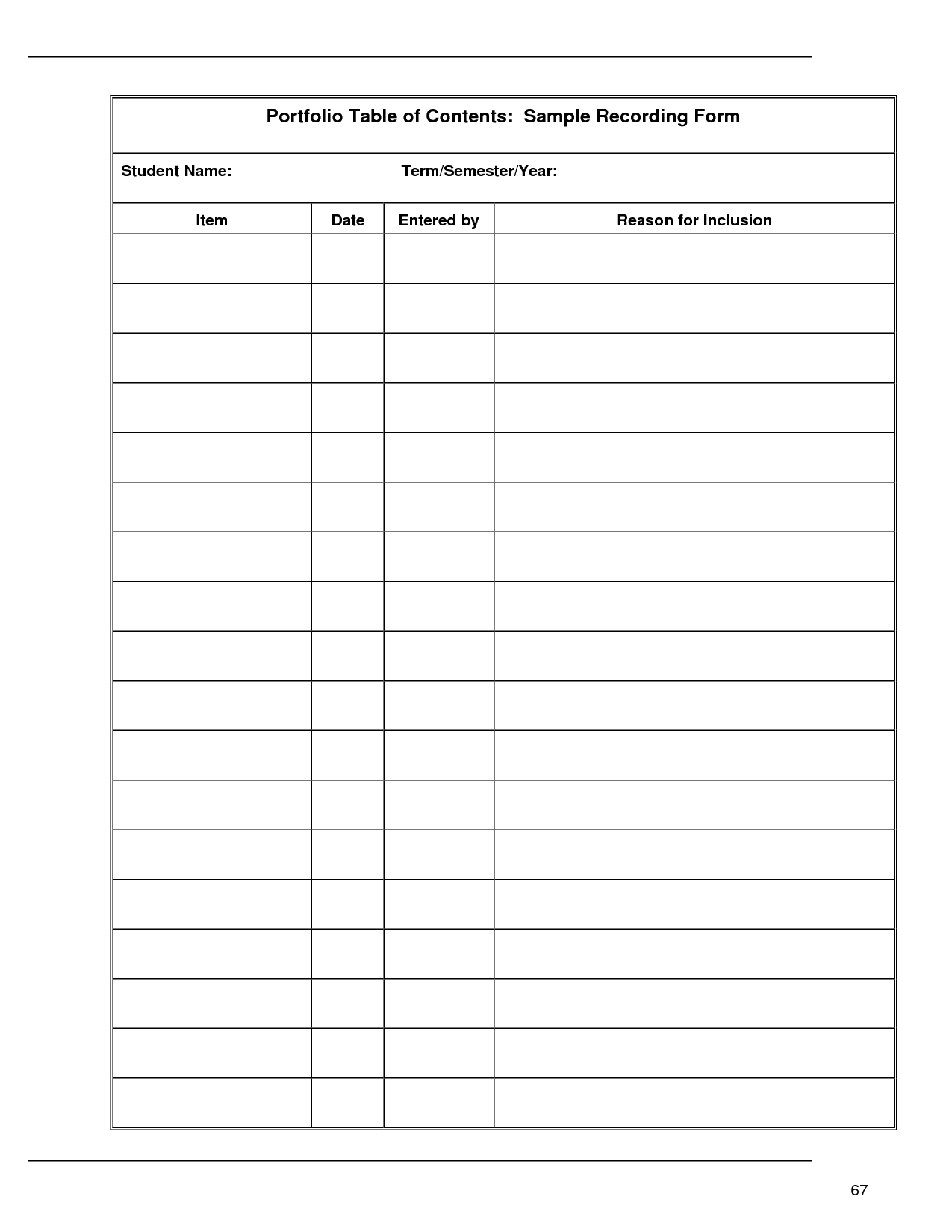 Best Photos Of Table Of Contents Form – Printable Blank Intended For Blank Table Of Contents Template