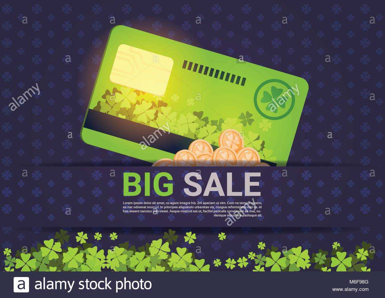 Big Sale For St. Patrick Day Holiday Poster Template Credit Intended For Credit Card Templates For Sale