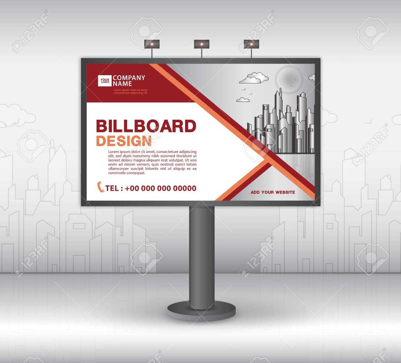 Billboard Banner Template Vector Design, Advertisement, Realistic.. In Outdoor Banner Template