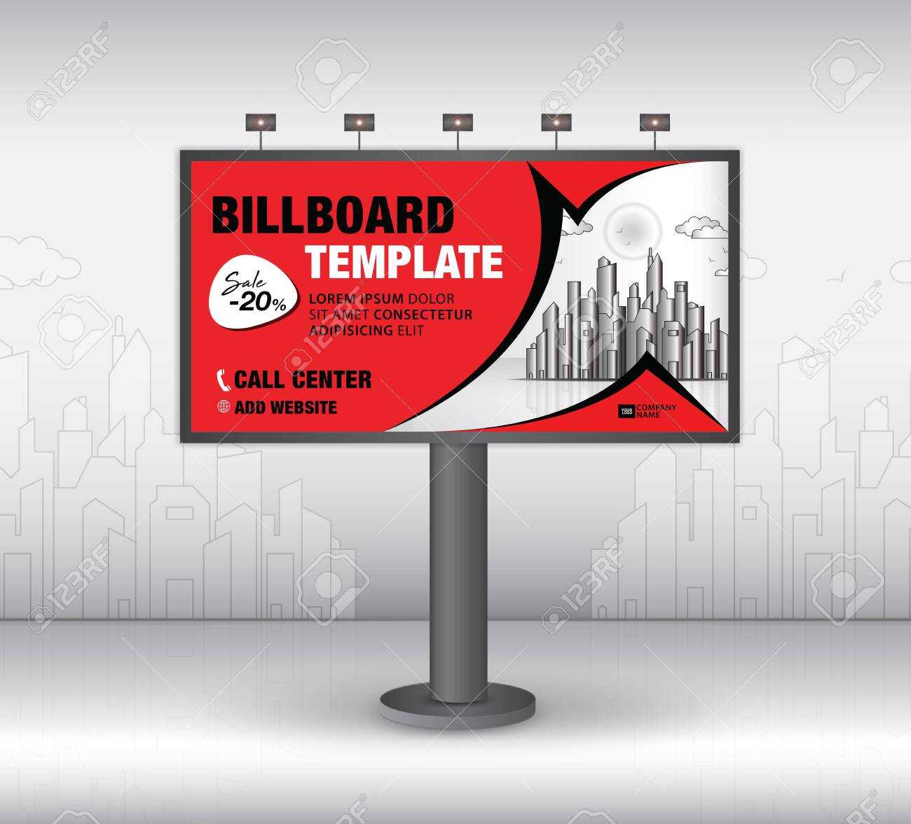 Billboard Design Vector, Banner Template, Advertisement, Realistic.. Inside Outdoor Banner Template
