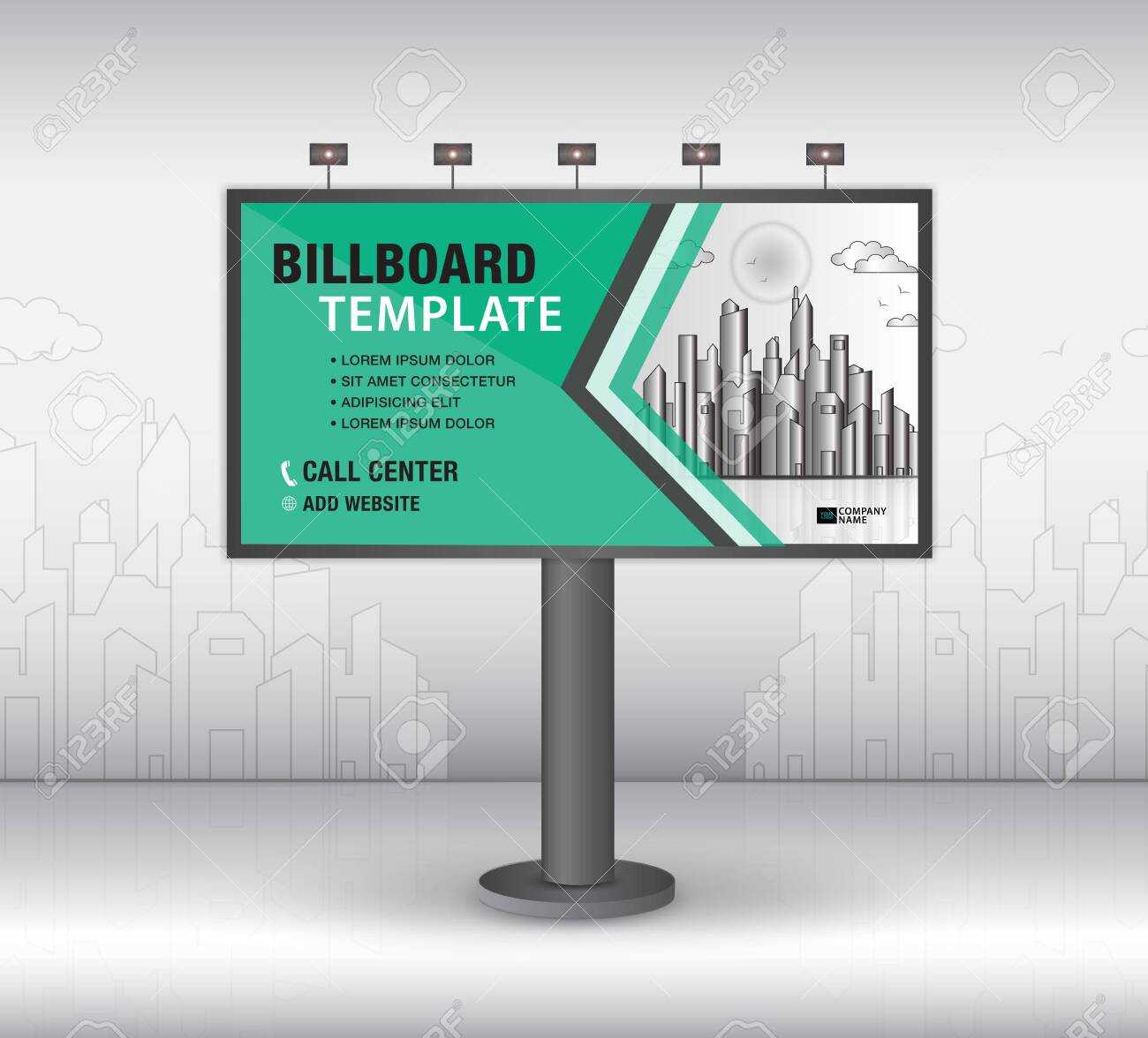 Billboard Design Vector, Banner Template, Advertisement, Realistic.. With Outdoor Banner Design Templates