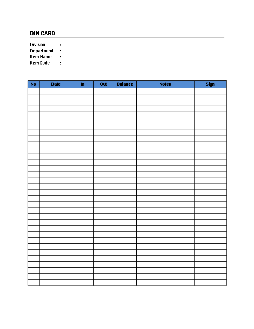 Bin Card – Are You Managing A Warehouse And Like To Intended For Bin Card Template