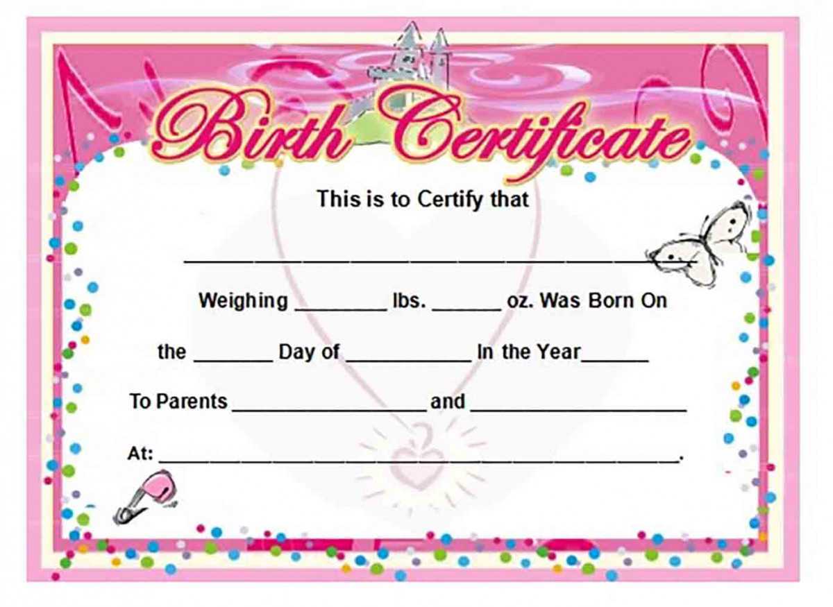 Birth Certificate Template And To Make It Awesome To Read Pertaining To Girl Birth Certificate Template
