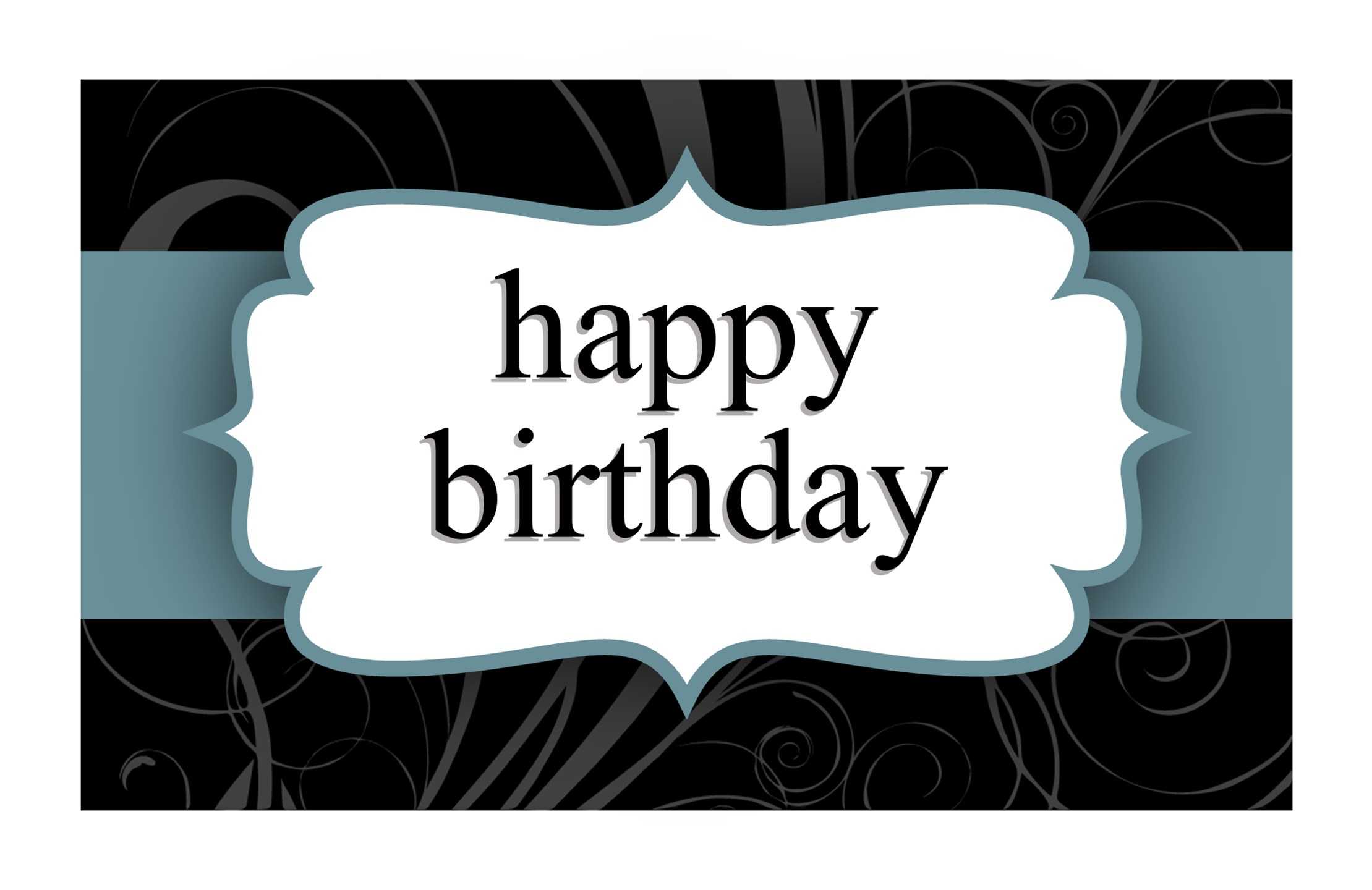 Birthday Card (Blue Ribbon Design, Half Fold) Regarding Greeting Card Template Powerpoint