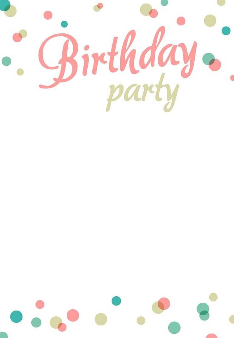 Birthday Party Invitation Template Blank In 2019 | Free Within Blank Templates For Invitations