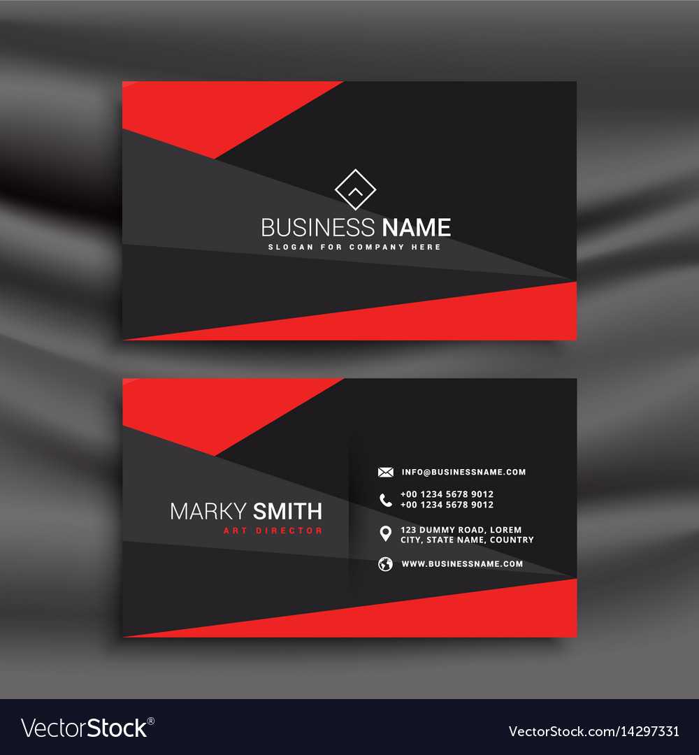 Black And Red Business Card Template With Within Visiting Card Illustrator Templates Download