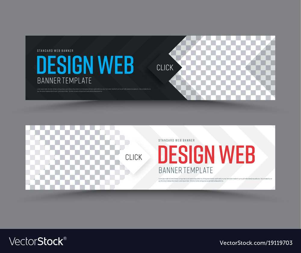 Black And White Horizontal Web Banner Template Intended For Website Banner Templates Free Download