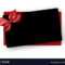 Black Greeting Or Gift Card Template With Red Throughout Present Card Template