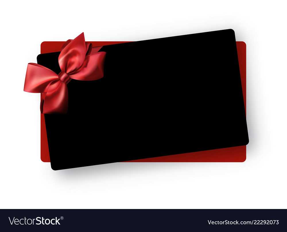 Black Greeting Or Gift Card Template With Red Throughout Present Card Template