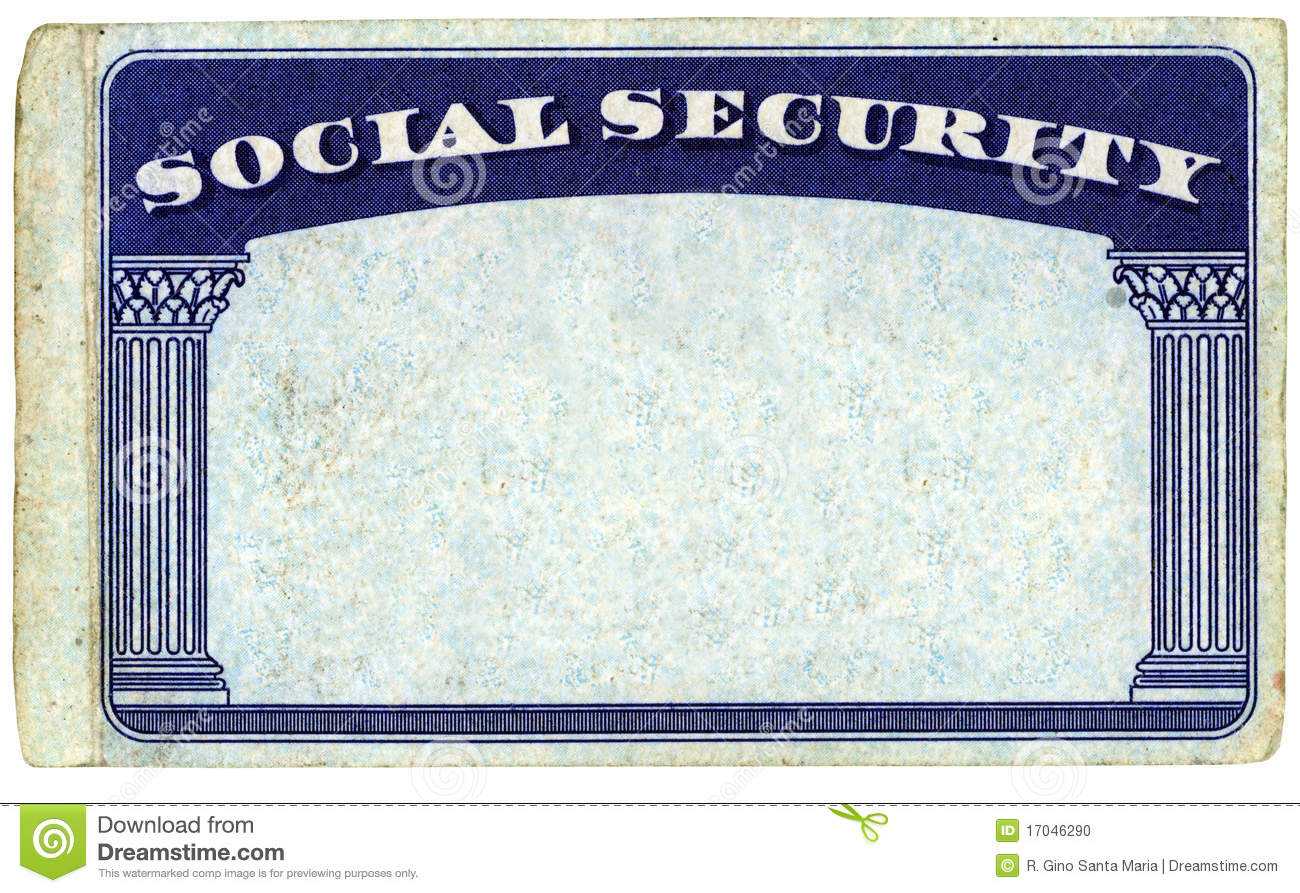 Blank American Social Security Card Stock Photo – Image Of In Ss Card Template