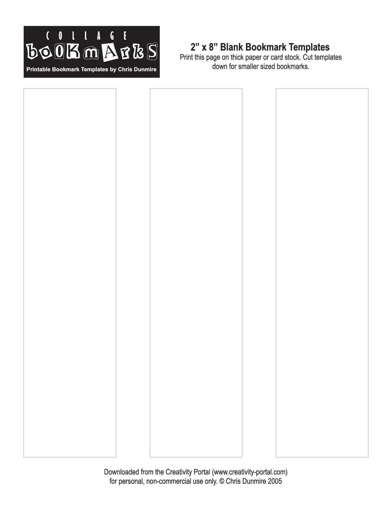Blank Bookmark Template Printable | Literacy | Bookmark Pertaining To Free Blank Bookmark Templates To Print