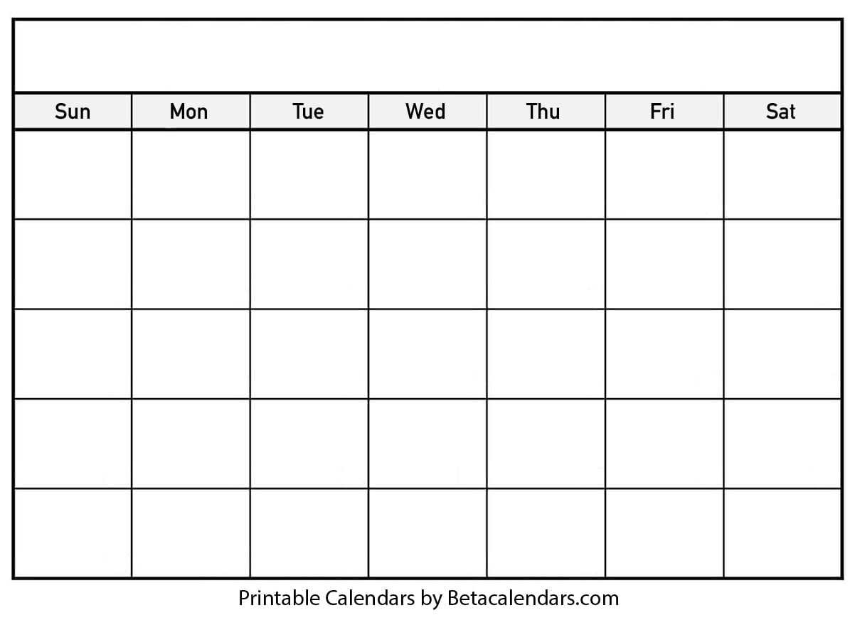 Blank Calendar - Beta Calendars With Blank Calender Template