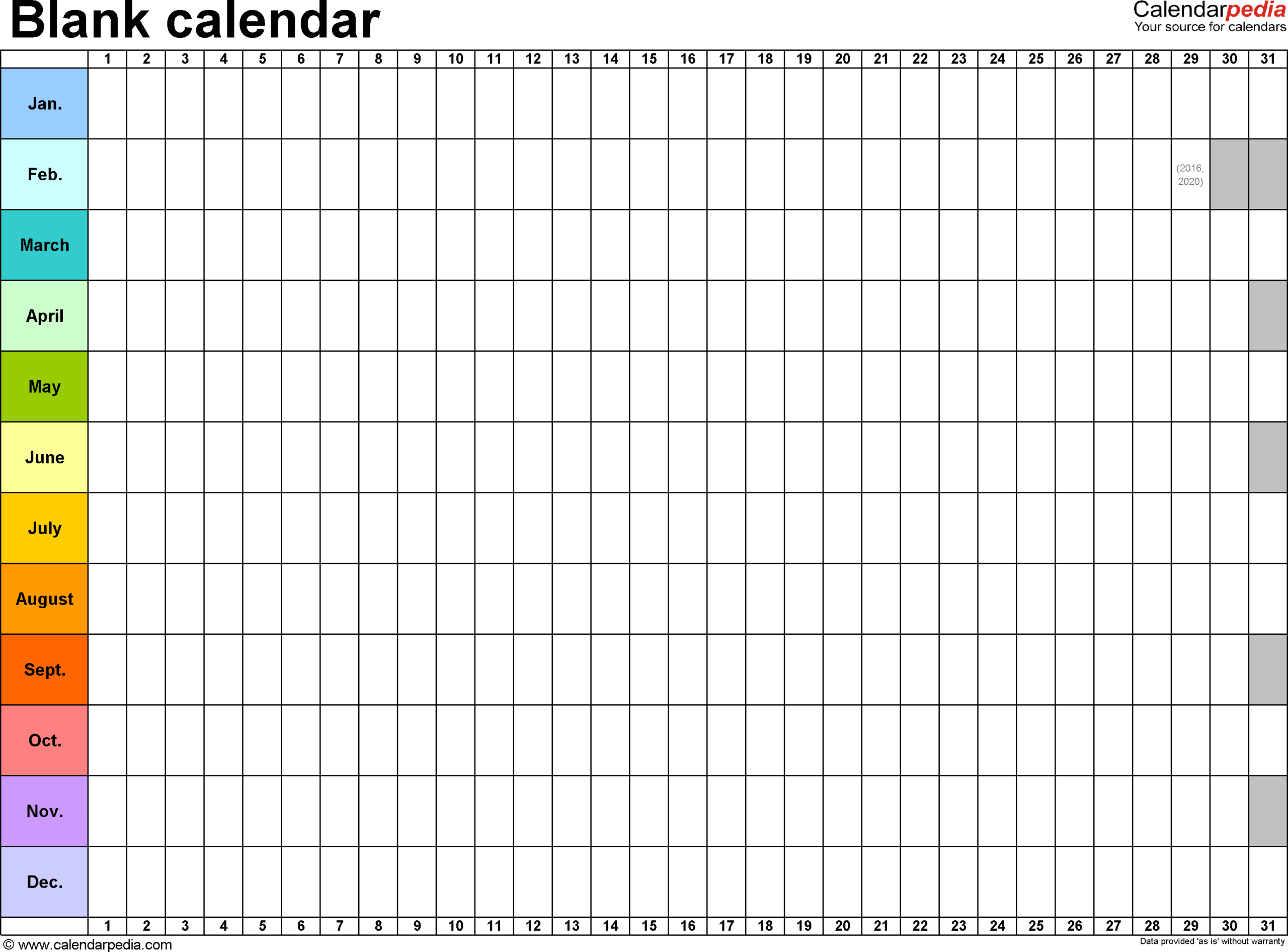 Blank Calendars – Free Printable Microsoft Word Templates Intended For Blank One Month Calendar Template