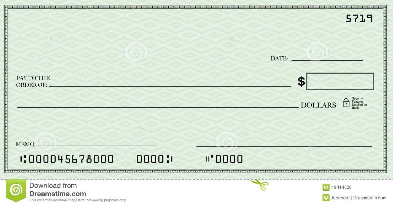 Blank Check With Open Space For Your Text Stock Illustration With Blank Cheque Template Download Free