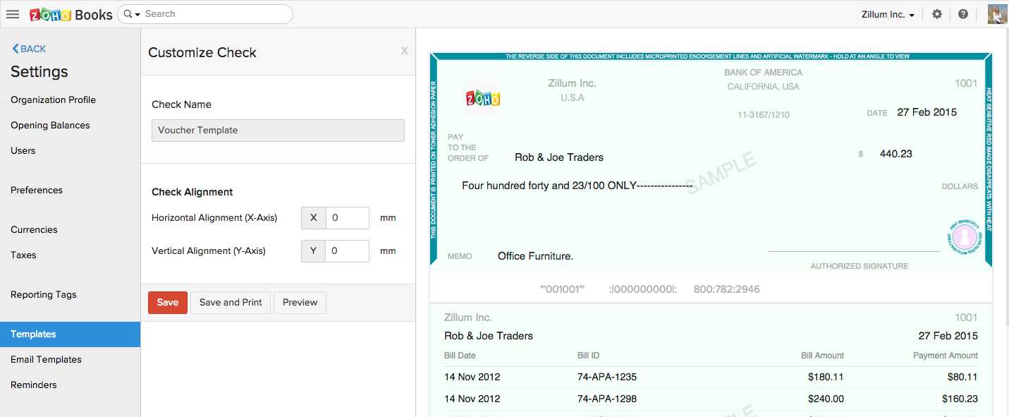 Customizable Blank Check Template