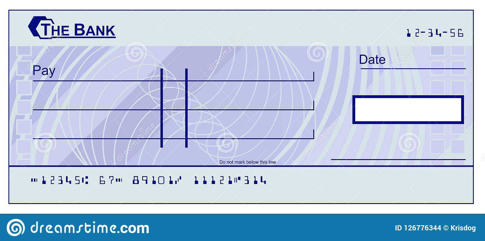 Blank Cheque Stock Vector. Illustration Of Design, Blue Inside Blank Cheque Template Download Free
