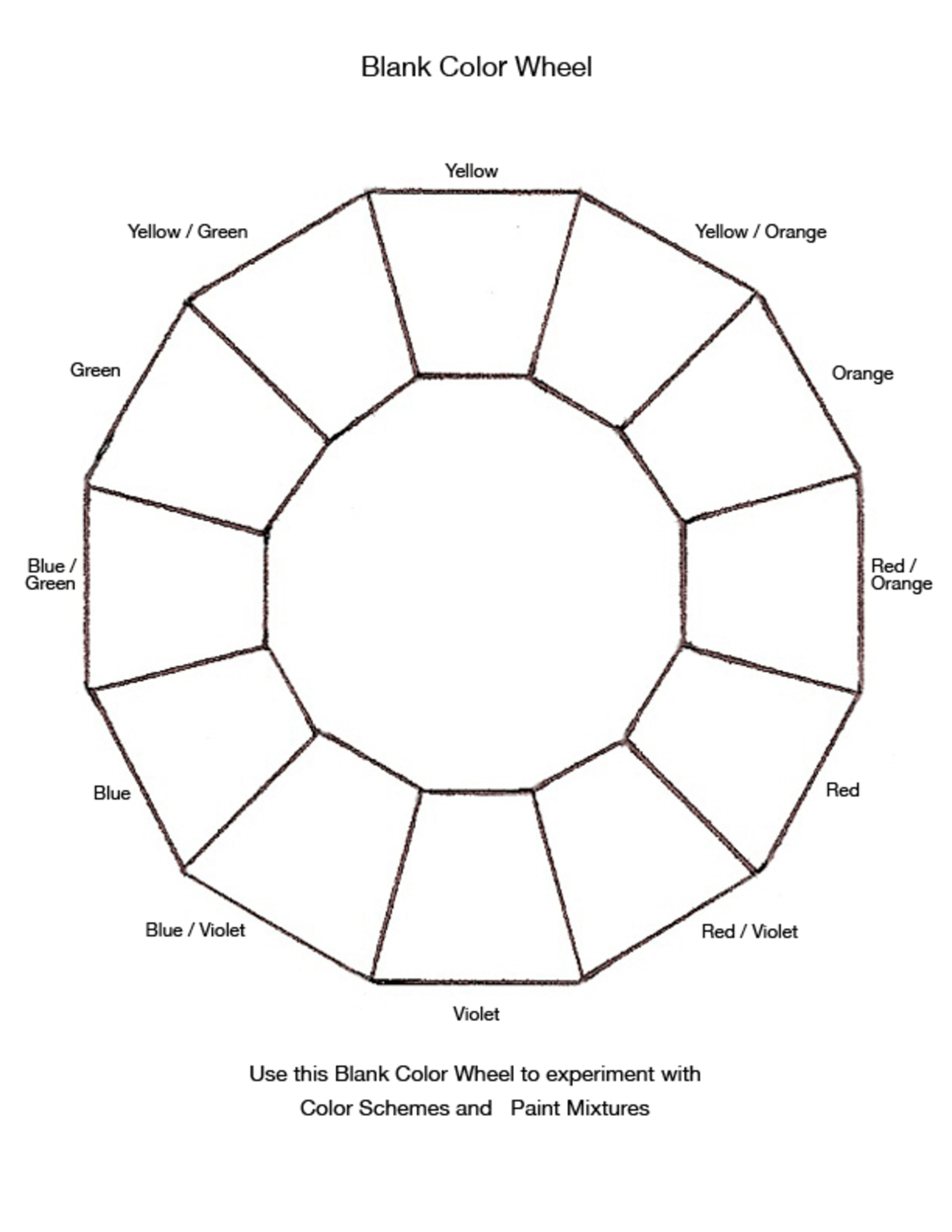 Blank Color Wheel Chart | Templates At Allbusinesstemplates With Blank Color Wheel Template