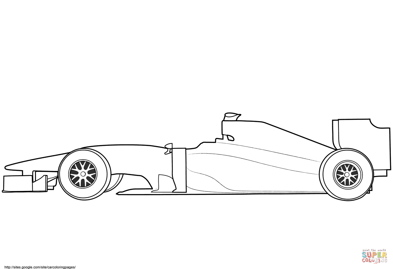 Blank Formula 1 Race Car Coloring Page | Free Printable With Regard To Blank Race Car Templates