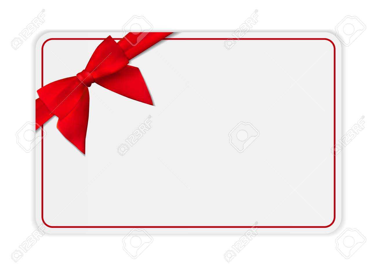 Blank Gift Card Template With Bow And Ribbon. Vector Illustration.. Pertaining To Present Card Template