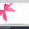 Blank Gift Card Template With Pink Bow And Ribbon. Vector Inside Present Card Template