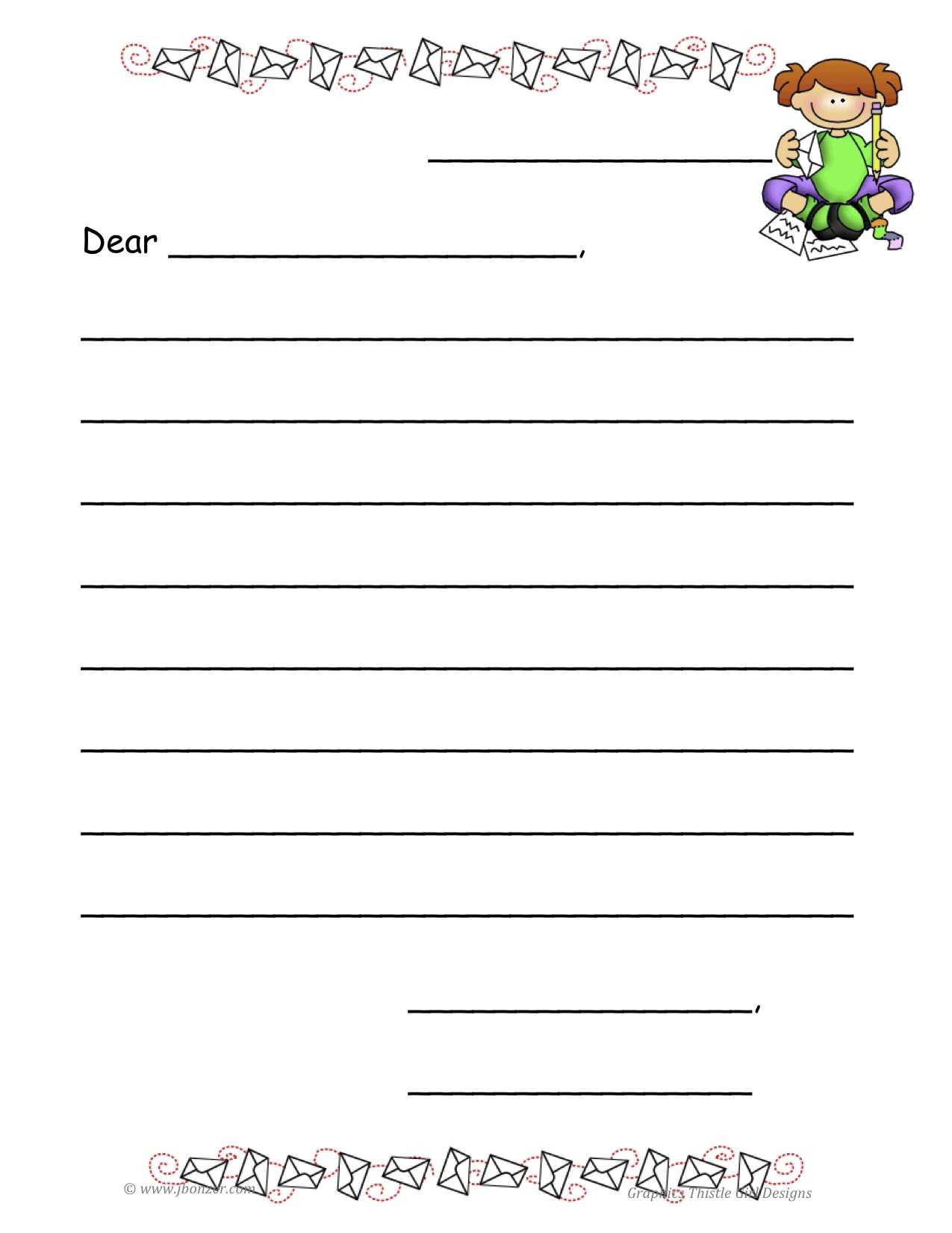 Blank Letter Writing Paper | Floss Papers For Blank Letter Writing Template For Kids