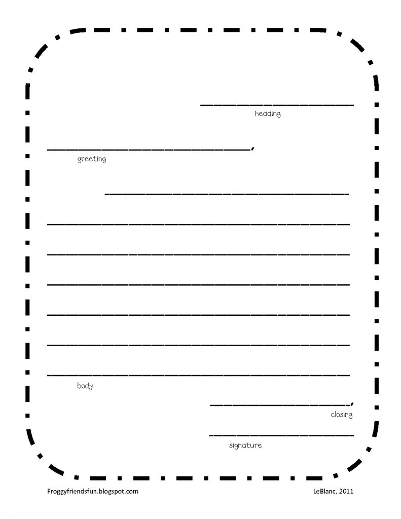 Blank Letter Writing Template | Free Letter Templates Throughout Blank Letter Writing Template For Kids