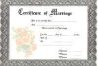 Blank Marriage Certificates | Download Blank Marriage in Blank Marriage Certificate Template