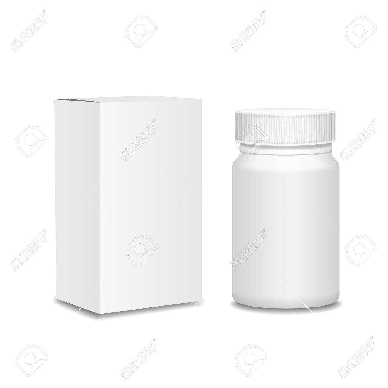 Blank Medicine Bottle And Cardboard Packaging, Vitamins, Examples.. Pertaining To Blank Packaging Templates