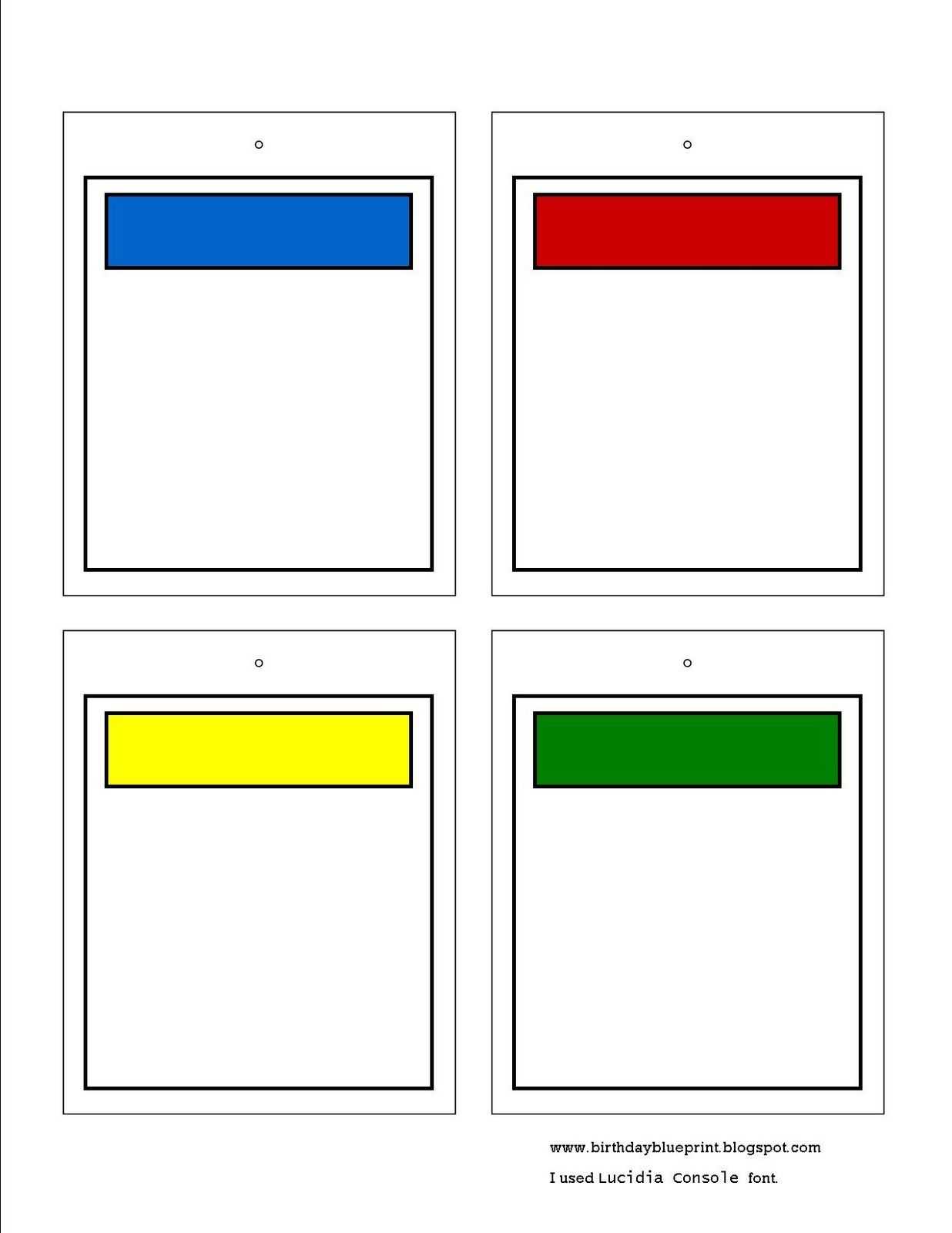 Blank Monopoly Property Cards. To Write In The Bible Memory Regarding Monopoly Property Card Template