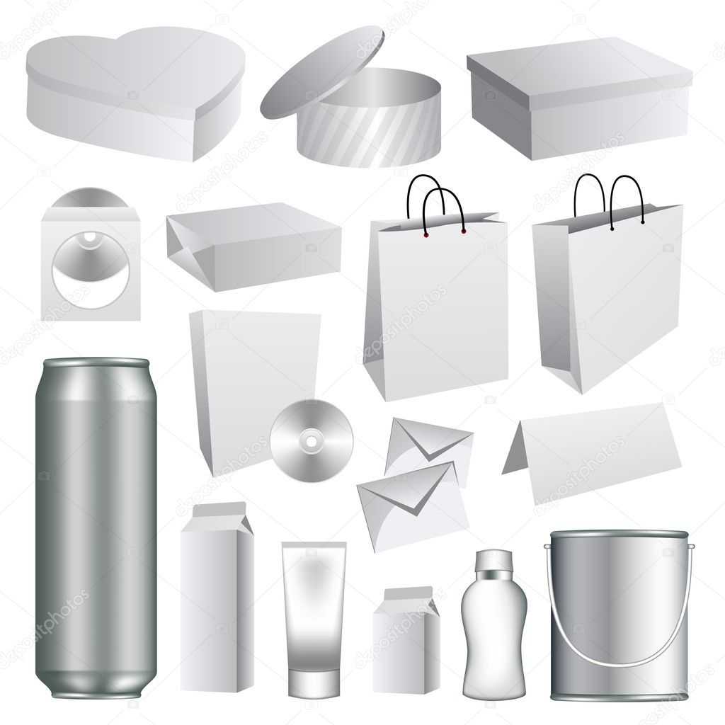 Blank Packaging Templates Collection — Stock Vector Within Blank Packaging Templates