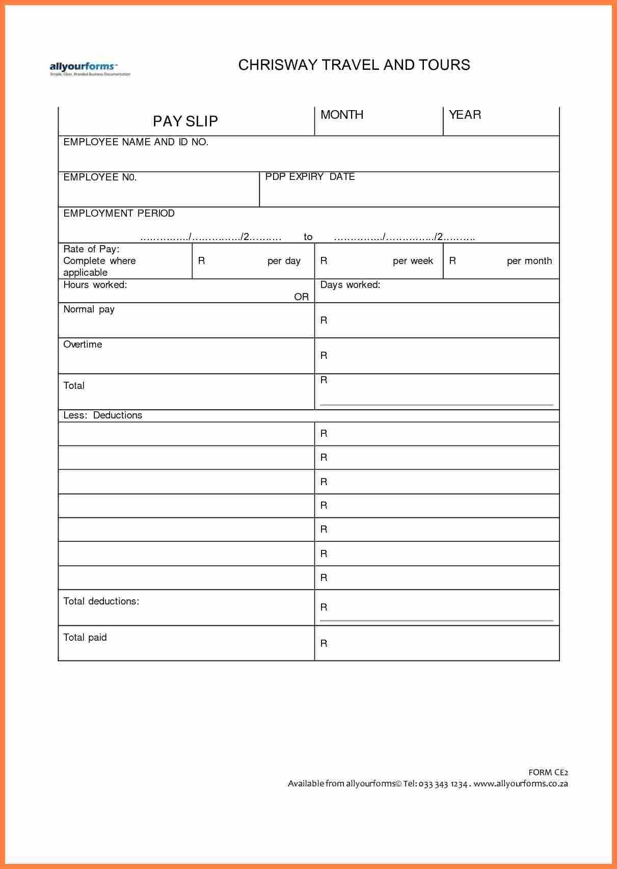 Blank Payslip Template Free – Monthly Printable Calendar Pertaining To Blank Payslip Template
