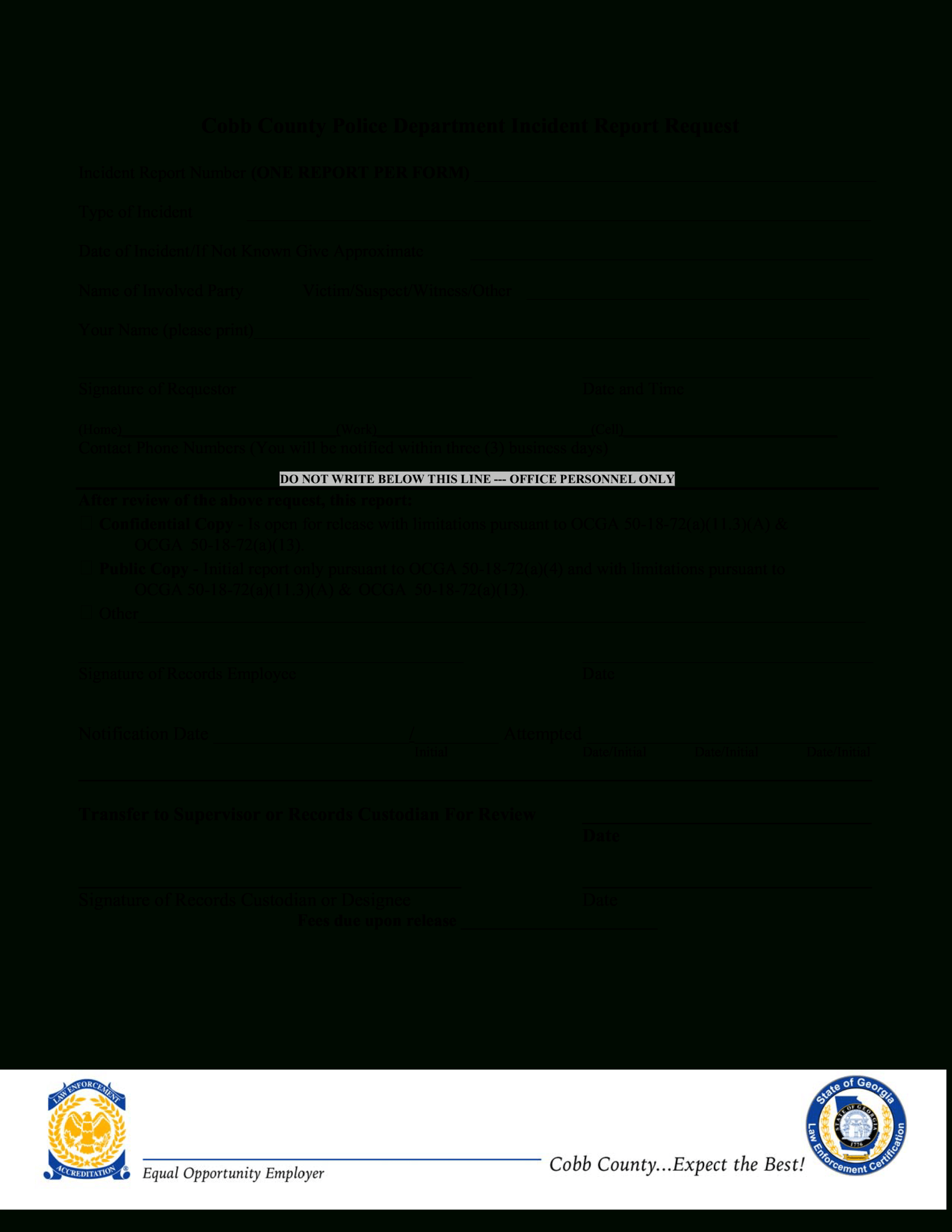 Blank Police Incident Report | Templates At With Regard To Blank Police Report Template