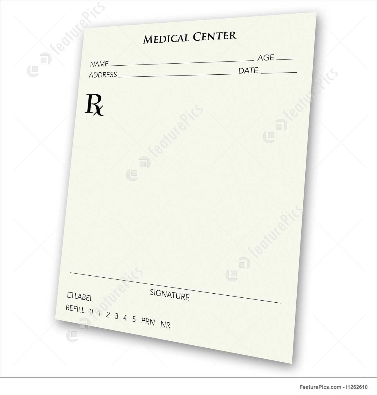 Blank Prescription Pad Stock Illustration I1262610 At Within Blank Prescription Pad Template