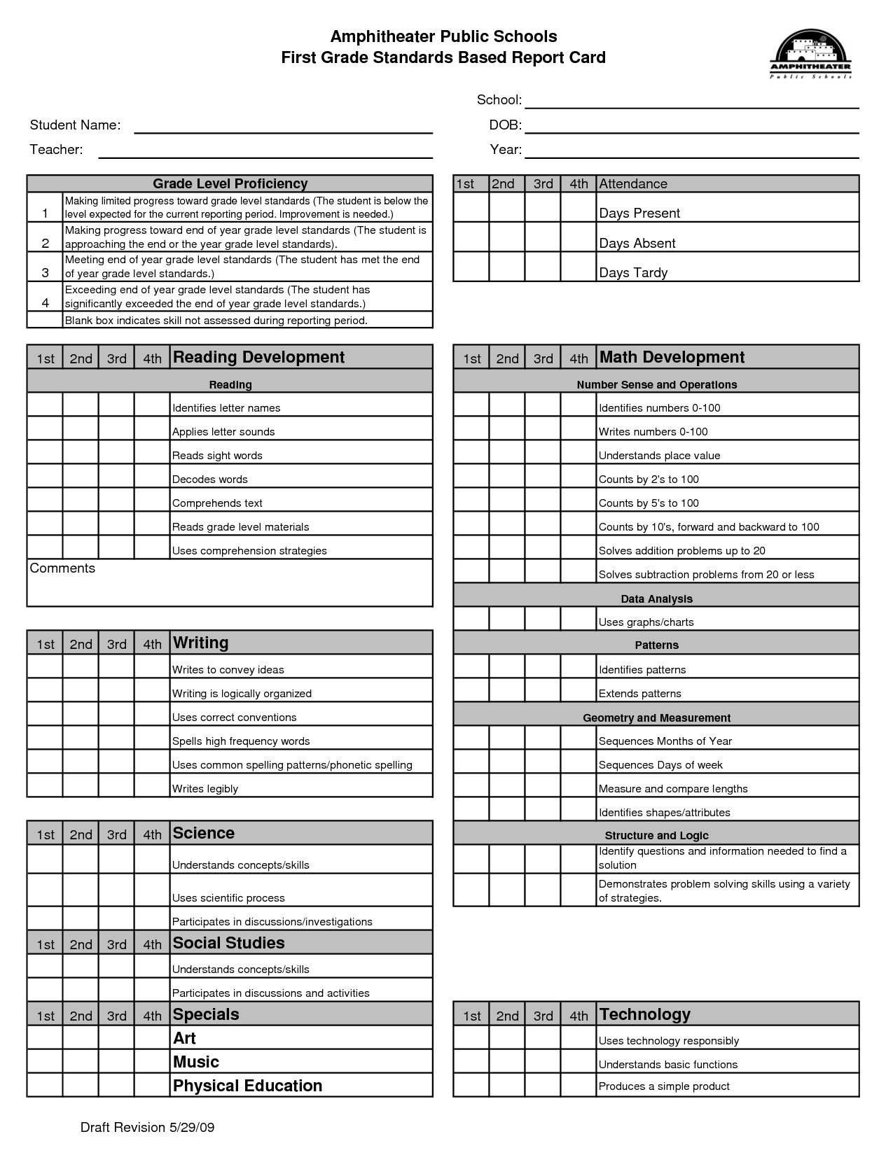 Blank Report Card Template | Report Card Template, School For Report Card Format Template