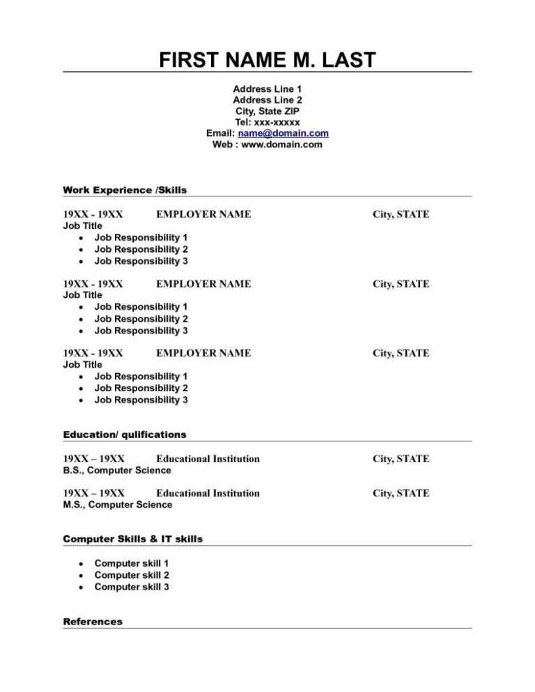 blank resume template