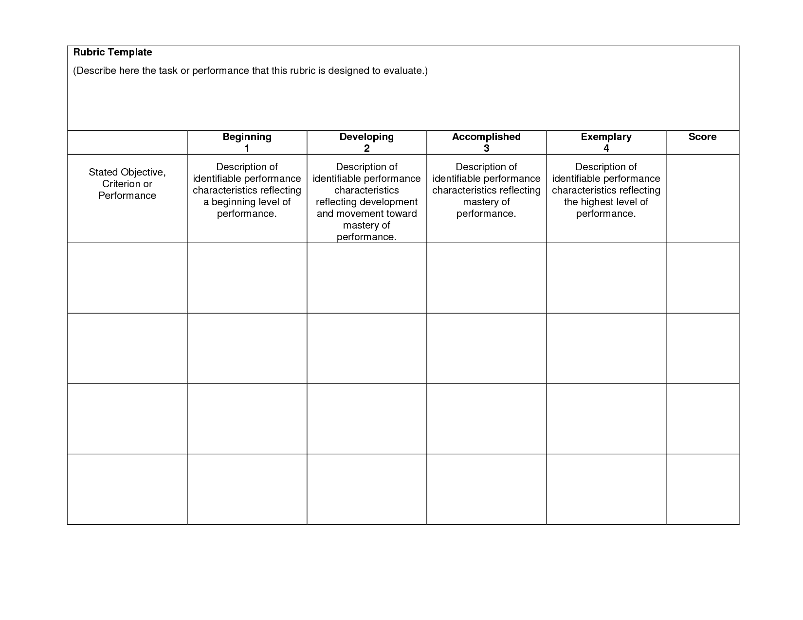 Blank Rubrics To Fill In | Rubric Template – Download Now Throughout Blank Rubric Template