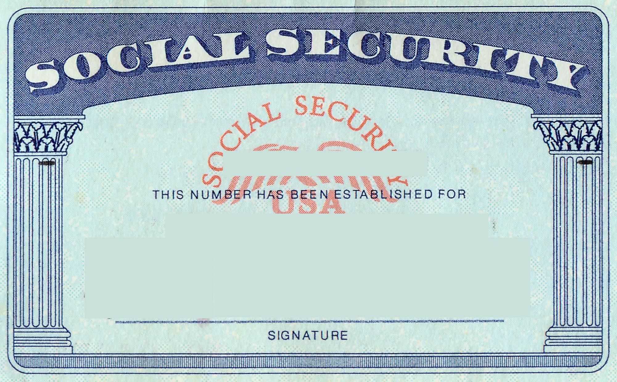 Blank Social Security Card Template | Social Security Card For Social Security Card Template Free