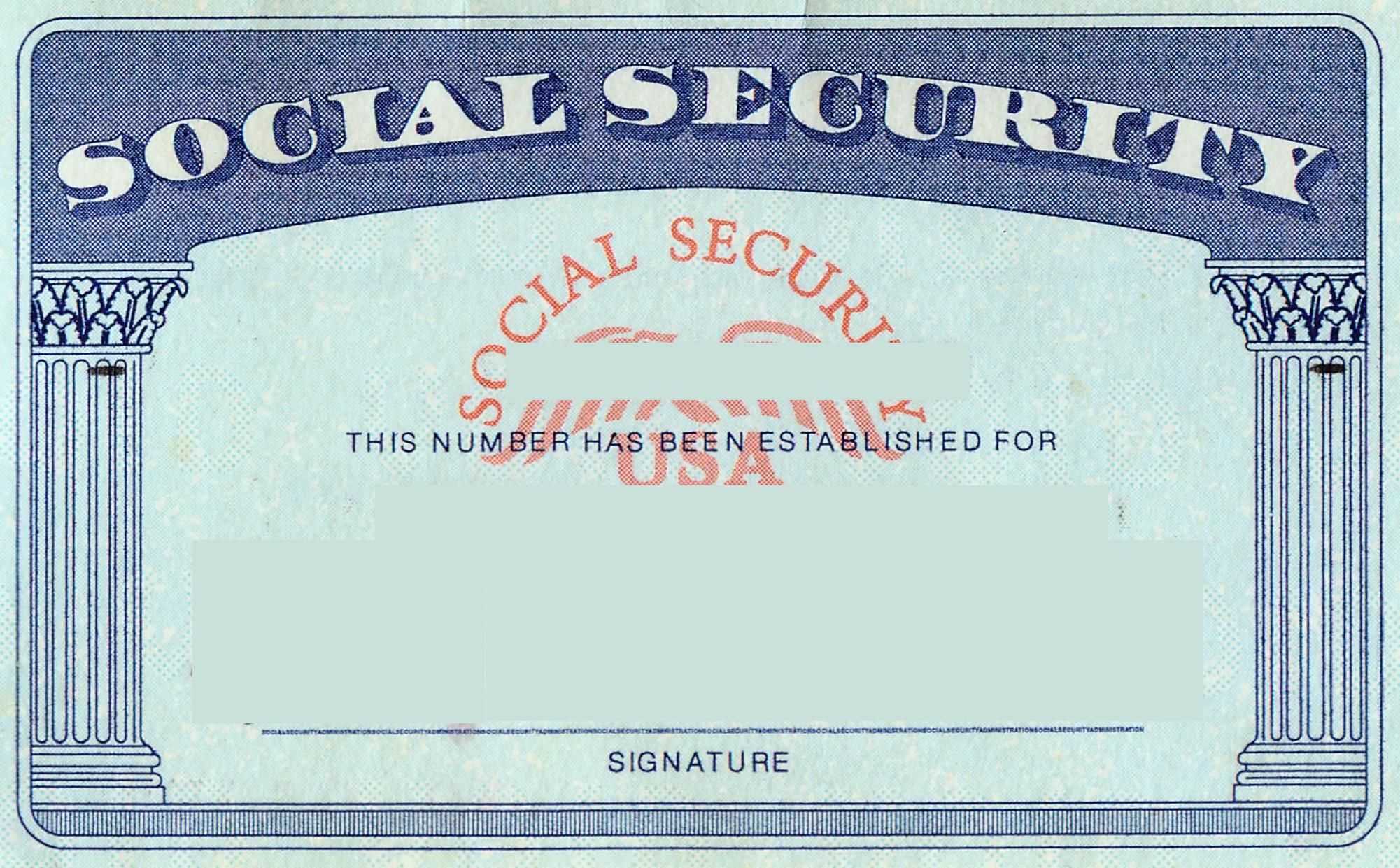 Blank Social Security Card Template | Social Security Card Within Blank Social Security Card Template